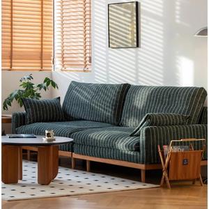 Canapé en tissu nordique trois places, revêtement en velours chenille, meubles de salon, idéal pour les petits appartements - Product Image 1