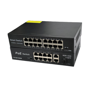 Factory Direct 4 8 16 24 Port Managed POE Switch 48V 10/100MB 2 Uplink 10/100/1000MB Gigabit 250 Meter Switch for Camera IP - Product Image 3