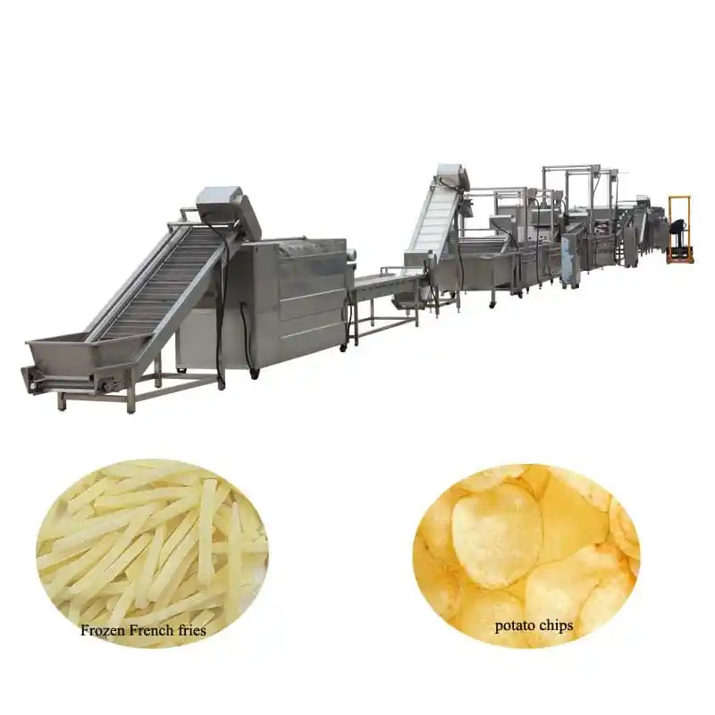 Linea di produzione automatica per friggere le patatine fritte pressate con amido di patate dolci su larga scala di funzionamento facile da vendere
