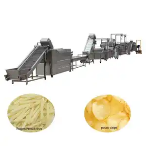 Easy Operation large scale sweet potato starch pressed automatic potato chip frying production line for sale