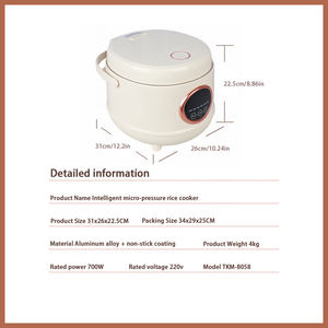 Mini-cuiseur à riz électrique numérique automatique en gros d'usine avec tasse doseuse, design portable, capacité 4L, cuve intérieure antiadhésive - Product Image 2