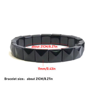 Pietra naturale 12mm taglio <span class=keywords><strong>perline</strong></span> <span class=keywords><strong>bracciale</strong></span> quadrato uomini donne fatto a mano in cristallo agata energia gioielli per regali estivi - Product Image 3