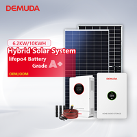 Système solaire hybride tout-en-un 6 kW 10 000 watts avec panneaux solaires, onduleur et batteries 10 kVA, kit complet pour toute la maison