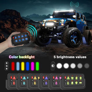 Panel <span class=keywords><strong>de</strong></span> Interruptores Todoterreno RGB <span class=keywords><strong>de</strong></span> 12V 24V <span class=keywords><strong>de</strong></span> Marca Propia, Panel <span class=keywords><strong>de</strong></span> Interruptores Inalámbrico <span class=keywords><strong>de</strong></span> 8 Canales para Camión con Sistema <span class=keywords><strong>de</strong></span> Relés <span class=keywords><strong>de</strong></span> Control <span class=keywords><strong>de</strong></span> Circuito - Product Image 2