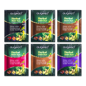 In Stock Augeas <b>Men</b> Women Bag Herbal Natural 3 in 1 Sachet Black <b>Hair</b> <b>Dye</b> Shampoo <b>for</b> Cover Grey White <b>Hair</b> - Product Image 1