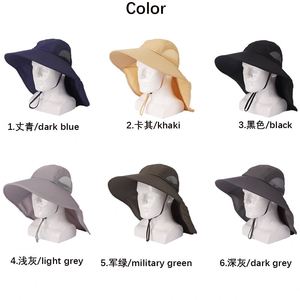 Chapeau de pêche personnalisé avec logo, protection solaire, haute qualité, large bord, chapeau bob avec rabat pour le cou, randonnée, camping, plein air - Product Image 2