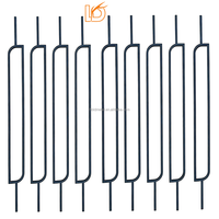 Balustre en fer forgé carré noir et doré au design moderne, 1/2"*44", pour escalier intérieur et garde-corps de balcon