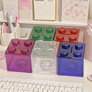 <span class=keywords><strong>Tirelire</strong></span> en forme de brique <span class=keywords><strong>Lego</strong></span> transparente de grande capacité pour enfants, style Ins, en matériau PS, peut être utilisée comme boîte de rangement - Product Image 4