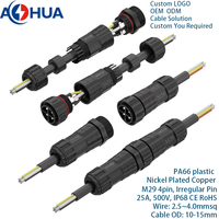 Conector de Alimentación Impermeable IP68 de 6 Pines, 15A, 1.0mm², 1.5mm², Conector de Cable Eléctrico