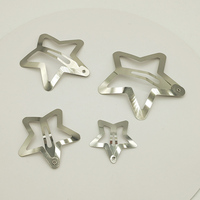 200 pièces 3cm 4cm 5cm 6cm Étoiles en filigrane en argent nickelé, pinces à cheveux métalliques à pression, barrettes simples BB pour accessoires de cheveux DIY