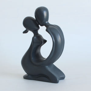 Couple Affectueux Art Résine Sculpture Passionné Embrasser & Baiser Statue Abstrait Romantique Ornement Figurine Décoration Maison - Product Image 4