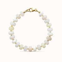 Pulsera de Piedras Naturales Hecha a Mano al por Mayor con Gemas y Separadores de Cristal, Lujosa, Impermeable, de Fabricante