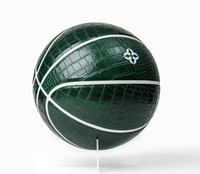Ballons personnalisés en cuir, ballon de basket vert en peau de crocodile