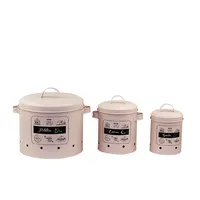 Pink Canister Kitchen Canister BX 3 Sets Pink Food Can Kitchen Canister Set With Lid