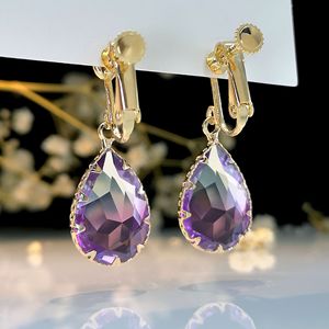 Orecchini a clip a goccia sfumati da donna, semplici ed eleganti, per uso quotidiano - Product Image 3