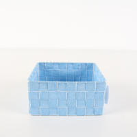 Panier de rangement rectangulaire en tissu tressé avec cadre en fer, boîte de rangement tissée pour cuisine, maison, chambre, bureau, articles divers