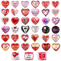 Ballons ronds en aluminium colorés de 18 pouces, en forme de cœur, pour la saint-valentin, demande de mariage, décoration de fête, vente en gros