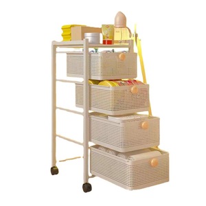 Armoire <span class=keywords><strong>de</strong></span> <span class=keywords><strong>rangement</strong></span> métallique à plusieurs niveaux avec tiroirs en maille pour l'organisation des aliments et des légumes dans la <span class=keywords><strong>cuisine</strong></span> - Product Image 5