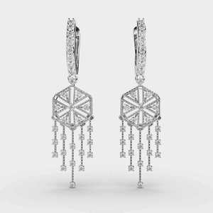 Boucles d'oreilles clous en diamant en argent sterling 925, bijoux fins de créateur pour femme, cadeau idéal pour mariages et célébrations - Product Image 2