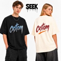 T-shirt Homme Oversize 270 GSM Coton Lourd 100% Imprimé Léopard Vintage Épaules Tombantes Broderie Personnalisée Boutiques SEEK
