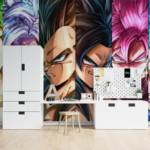 Papier peint mural vibrant avec plusieurs formes <span class=keywords><strong>de</strong></span> Super Saiyan pour la décoration intérieure <span class=keywords><strong>de</strong></span> la maison, <span class=keywords><strong>de</strong></span> la salle <span class=keywords><strong>de</strong></span> <span class=keywords><strong>jeux</strong></span>, <span class=keywords><strong>de</strong></span> la chambre d'adolescent et du salon - Product Image 3