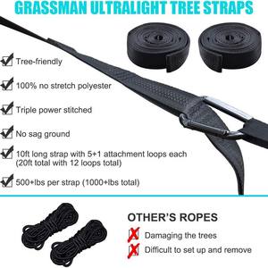 Hamaca para Acampar al Aire Libre Woqi, Capacidad de Carga de 226 kg, Hamaca Rectangular de Nailon Resistente al Desgarro, Color Azul Grisáceo, Portátil para Acampar - Product Image 5