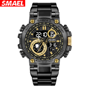 <span class=keywords><strong>Reloj</strong></span> de Pulsera <span class=keywords><strong>SMAEL</strong></span> 8095 con Correa de Acero Inoxidable, <span class=keywords><strong>Reloj</strong></span> Electrónico de Cuarzo <span class=keywords><strong>Deportivo</strong></span> de Moda, Relojes con Alarma y Doble Hora para Hombre - Product Image 4