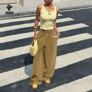 Pantalones Deportivos Personalizados F5786 para <span class=keywords><strong>Mujer</strong></span>, Pantalones de Chándal, Ropa Femenina, Pantalones Anchos, Pantalones Holgados con Cordón, Pantalones para <span class=keywords><strong>Mujer</strong></span> - Product Image 3