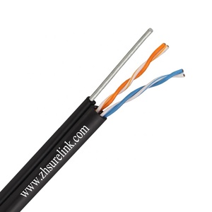 2 ou 4 paires de câbles Internet aériens pour l'extérieur avec Steel <span class=keywords><strong>Messenger</strong></span> UTP CAT 5E CAT5E pour la mise en réseau - Product Image 1