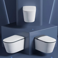 Toilette intelligente murale de haute qualité fabriquée en Chine, en céramique sans bride, avec siphon électrique, toilette intelligente