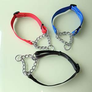 Großhandel Robustes Reflektierendes Nylon-Martingale-Hundehalsband, Ausbruchsicher, Trainings-Haustierhalsband mit Edelstahlkette - Product Image 5