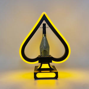 Présentateur de bouteilles en acrylique avec DEL en forme de bêche Présentateur de <span class=keywords><strong>champagne</strong></span> VIP Présentateur de bouteilles As de pique - Product Image 5