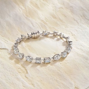 Pulsera de Diamantes Cultivados en Laboratorio con Corte Elegante, Pulsera de Oro de 10K, 14K, 18K para Mujer, Brazalete para Uso Diario, Pulsera Tenis, Joyería Personalizada - Product Image 3