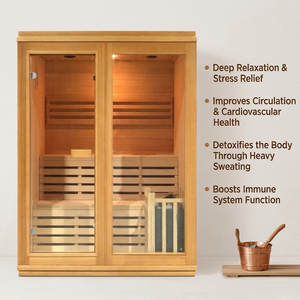 Sauna de Vapor Interior de Madera con Puertas de Vidrio, Spa Doméstico para 2 Personas, <span class=keywords><strong>Precio</strong></span> de Fábrica - Product Image 1
