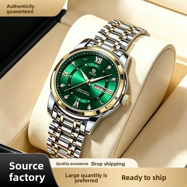Popular Luminous Waterproof Luxury Alloy Band 20mm Versatile Unisex Quartz Watch High-end Business Feel 41mm Pointer Display