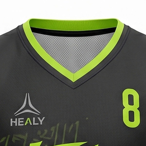 HEALY <b>Neon</b> <b>Green</b> Crackle Print Basketball Uniform Set, Breathable Mesh Quick Dry Sublimated Jersey & Shorts With Custom Number - Product Image 2