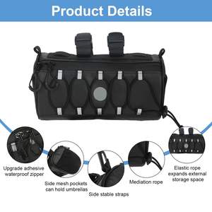 Bolsa de Manillar para <span class=keywords><strong>Bicicleta</strong></span>, Impermeable, de <span class=keywords><strong>Oxford</strong></span>, 2.4L, Ajustable, Transpirable, Ligera y Portátil, para Ciclismo - Product Image 5