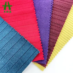 Mulin sen Textile Hot Sale Polyester Ela stane Rib Stoff Plain Dye mit benutzer definierten Farbe