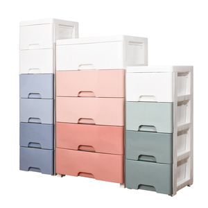 Fabriek Groothandel Huishoudelijke 4 Tier Opbergkast Plastic Lade Baby Garderobe