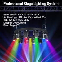 Sistem Pencahayaan Kinetik 12*80W RGBW Beam Moving Head Ring Light 2 Derajat Sinar Tajam 6m Jangkauan 3 Unit DMX Winch
