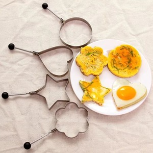 5Pcs Stainless Steel Egg Rings <b>Mold</b> with Handle, Round Non-Stick Omelette Pancake Shaper, Kitchen Cooking Tools - Product Image 4
