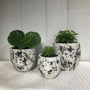 Pot de fleurs en céramique émaillée moderne et rétro, élégant, écologique, durable, vente en gros, 10*10*10cm, pour la maison et l'hôtel, emballage au sol - Product Image 1