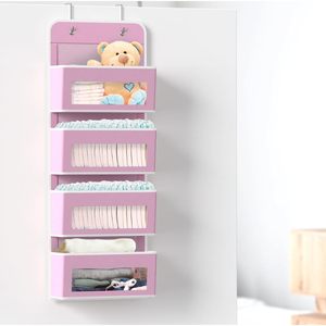 Organizador de Almacenamiento para Puerta con 4 Bolsillos, Color Rosa, para Productos de Bebé, Dormitorio, Baño, Despensa - Product Image 4