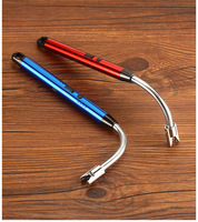 Vente en gros, coupe-vent, briquet barbecue à rotation libre à 360 degrés, briquet électrique rechargeable par USB pour bougie de cuisine