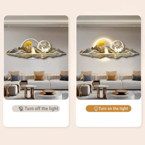 Décoration murale en porcelaine cristalline avec éclairage LED, style designer, conception artistique, peinture murale de <span class=keywords><strong>montagne</strong></span>, paysage pour hall d'hôtel - Product Image 6