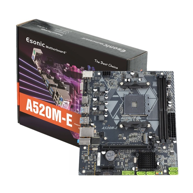 Esonic A520 Motherboard AM4 Socket 1331 Mainboard for AMD 3rd Gen 1000-5000 Series