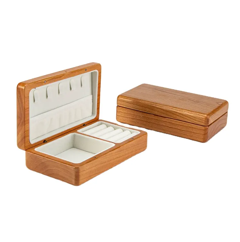 Kotak perhiasan kayu padat kustom pabrik gelang indah kotak penyimpanan gelang perhiasan kelas atas kompak akan membawa kotak kemasan
