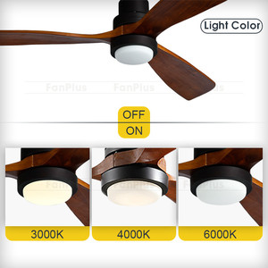 <span class=keywords><strong>Ventilateur</strong></span> de <span class=keywords><strong>plafond</strong></span> LED moderne nordique <span class=keywords><strong>avec</strong></span> lumière, 52 pouces, en métal, 3 pales en bois massif, télécommande, OEM ODM - Product Image 6