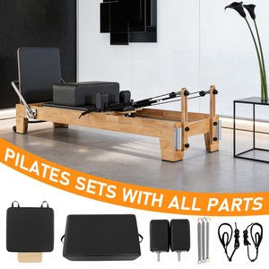 Body Building palestra attrezzature per il Fitness per la <span class=keywords><strong>casa</strong></span> esercizi personalizzati in legno di quercia in pelle bianca Core Yoga riformatore <span class=keywords><strong>Pilates</strong></span> - Product Image 3