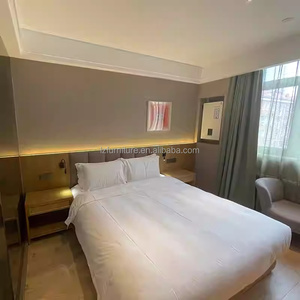 Economical Hotel <b>Bedroom</b> Furniture Modern King Size Bed Frame With Nightstands TV Unit & Side Table Integrated Bathroom <b>Vanity</b> - Product Image 1